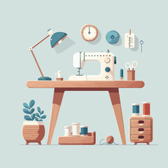 vector image of sewing machine