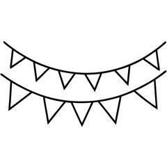 Patriotic flag bunting vector on white background, perfect for 4th of July designs.