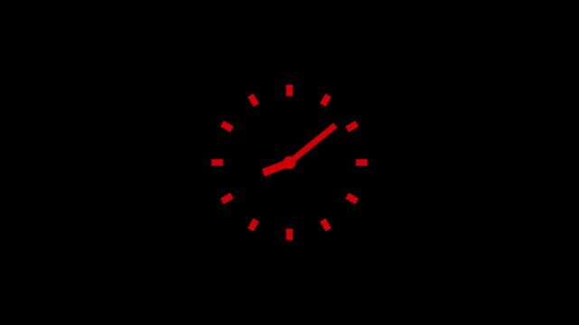 Clock trick isolated animation, Simple count down clock isolated without rim
