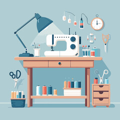 vector image of sewing machine