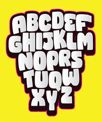 Vector hand drawn typeface in graffiti style.	