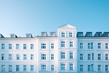 Fototapeta premium minimalistic image of diverse urban with clean lines each framed by uniform facade