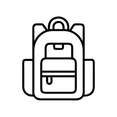 Backpack vector icon school bag rucksack travel backpack camping backpack hiking backpack outline style