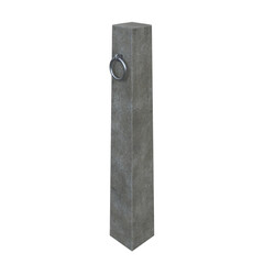 Concrete Hitching Post, 3d illustration isolated on white background

