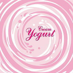 Cream Yogurt. Vector Illustration