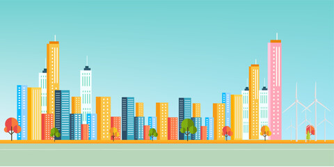 Obraz premium modern smart urban city skyline