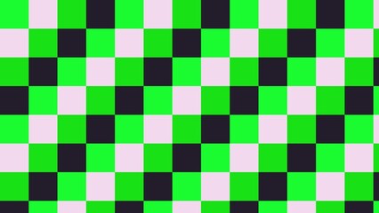 Vibrant, square grid pattern in lime green, dark gray, and light mauve