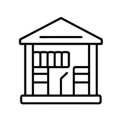 Bank building icon financial institution architecture outline design vector illustration concept