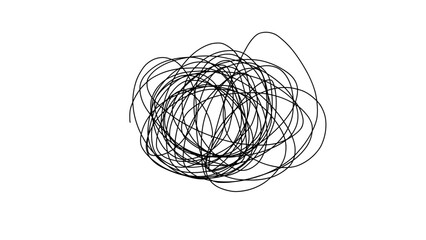 Scribbled black lines creating a chaotic tangled pattern  