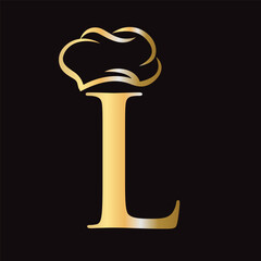 Initial Letter L Chef Hat Symbol Vector Template For Food and Restaurant Logo