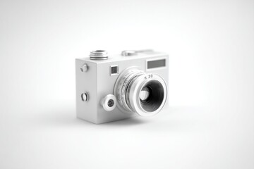 monochromatic 3d illustration of vintage camera roll against seamless white background