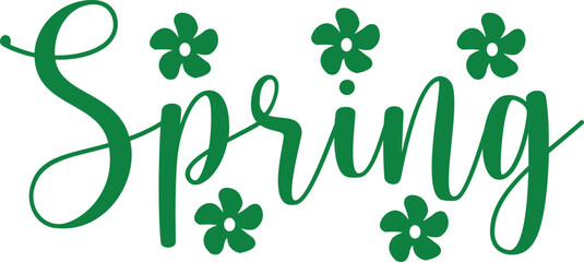 Spring typography design on plain white transparent isolated background for card, shirt, hoodie, sweatshirt, apparel, tag, mug, icon, poster or badge