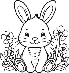 easter bunny with a flower