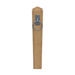 Wooden Hitching Post, 3d illustration isolated on white background