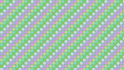 Repeating pastel-colored circles on light green background