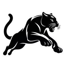 Vitrage gordijnen illustration silhouette puma on white background © Bas SketchEngraving