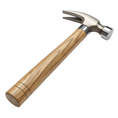 Hammer with wooden handle isolated on white background