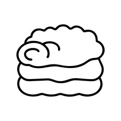 Delicious pancake stack breakfast food vector illustration line art drawing design isolated clip art