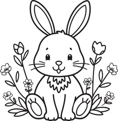 easter bunny with easter eggs