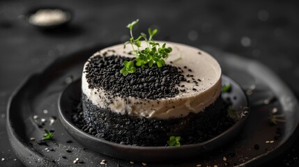 Stylish black and white yin yang cake