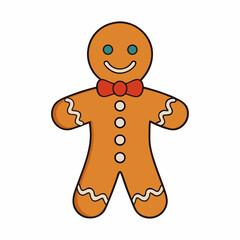 gingerbread man simple design vector