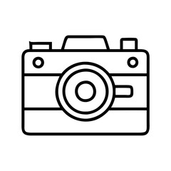 Camera outline vector icon photography equipment simple digital camera illustration design image