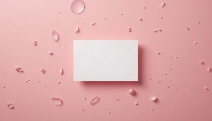 Creative minimalist business card design soft pink background visual content clean environment top-down viewpoint branding concepts for modern professionals
