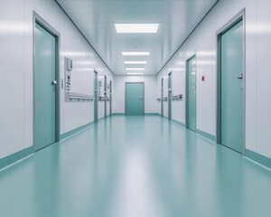 Secure laboratory cleanroom with automatic decontamination doors, hightech biosecurity system