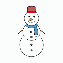 snowman on a white background