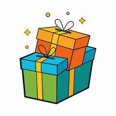 surprise gift boxes isolated on white