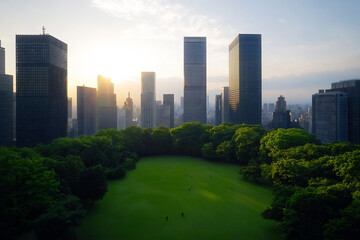 Obraz premium downtown chicago skyline