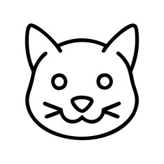 Cute cat face drawing vector illustration, simple feline head outline for graphic design needs