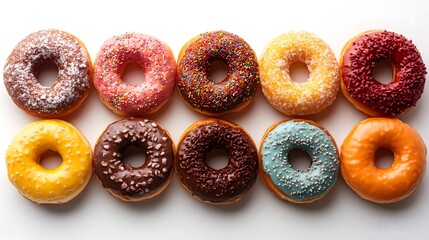 Colorful mini donuts arranged in a circle
