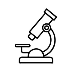 Microscope vector icon for science research laboratory equipment and medical biology study tool