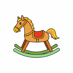 rocking horse on white background