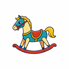 rocking horse on white background