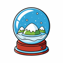 vector illustration snow globe 