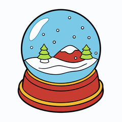 vector illustration snow globe 