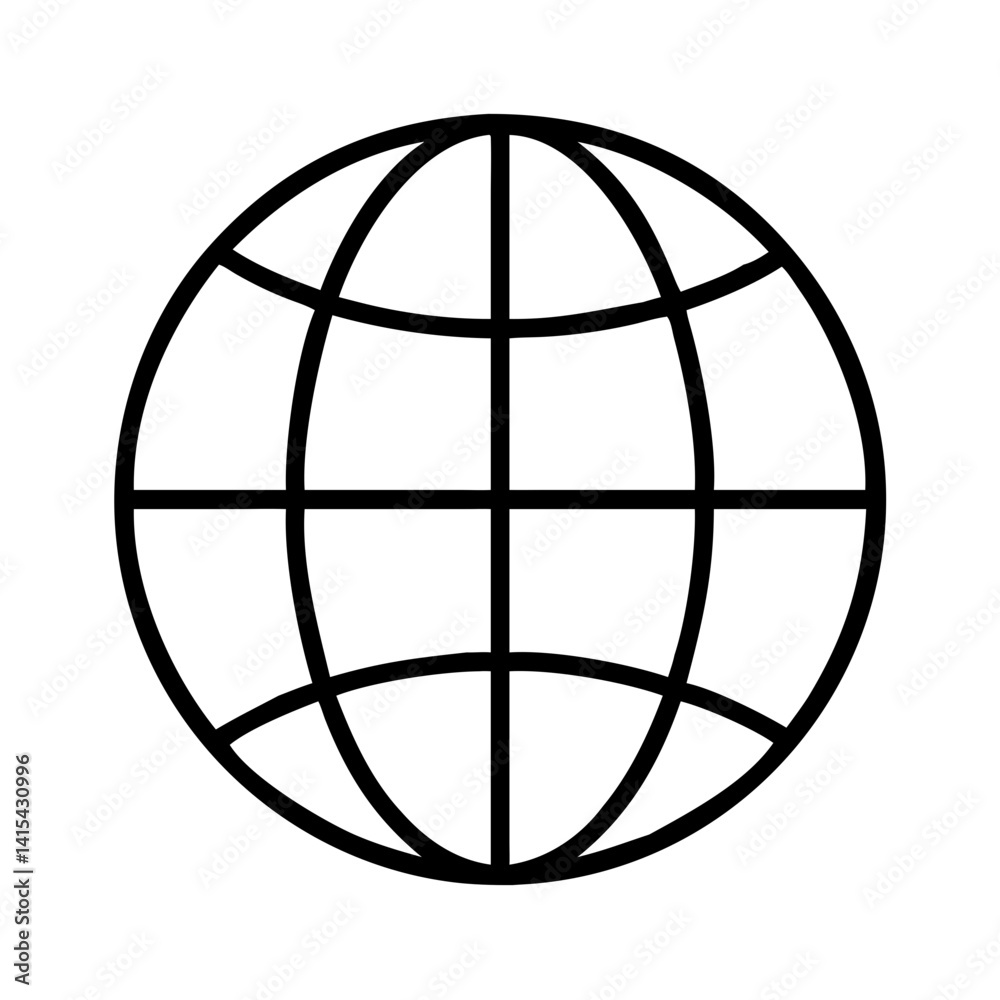 Poster globe earth world map vector icon symbol for global network internet connection design element