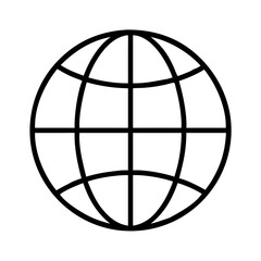 Globe earth world map vector icon symbol for global network internet connection design element