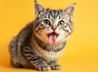Feline Companion with Playful Expression
