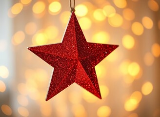 Shimmering Red Christmas Star