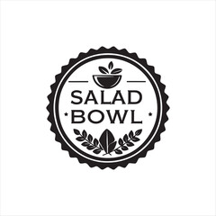salad bowl vector silhouette logo illustration