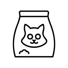 Cat food bag vector illustration for pet supplies and animal care products packaging design needs