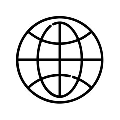 Obraz premium Globe icon vector illustration of world map for global business and earth concept design