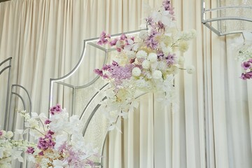 The decor for the celebration. Flower decoration