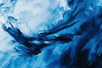 Fototapeta premium Abstract Blue Swirls of Ink and Water Creating Fluid Motion Effects