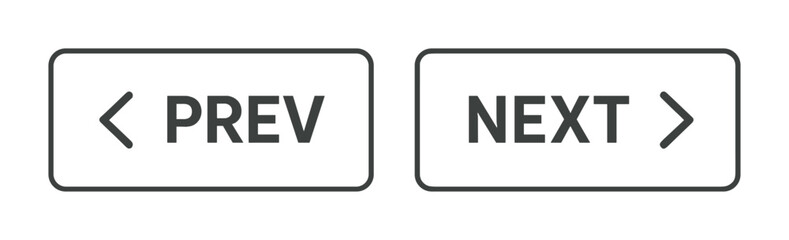Minimalist navigation button icons set for interfaces &mdash; previous and next