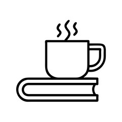 Coffee cup on book vector illustration for coffee break reading time and study concept design