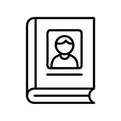 Biography book icon vector illustration design for memoir book cover and autobiography story